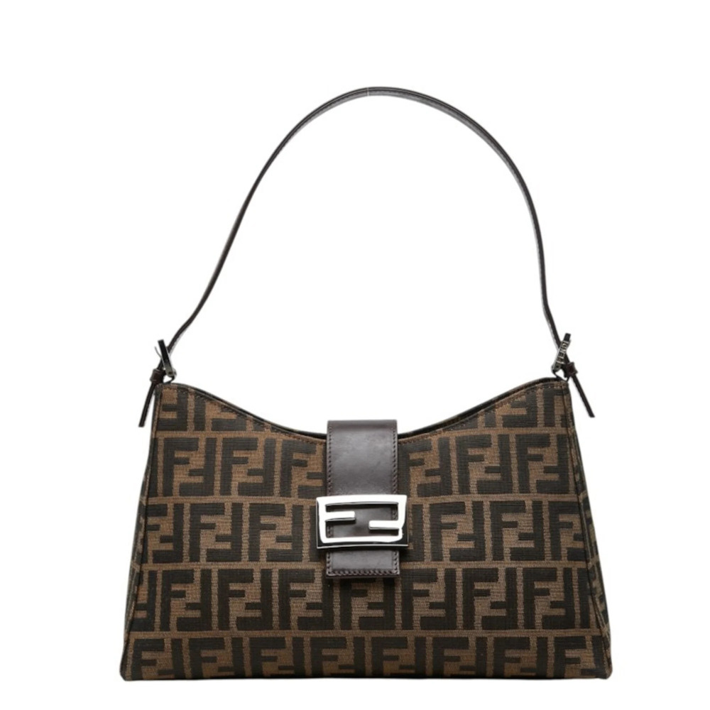 Fendi Zucca One-Shoulder Bag 09161150001 Brown Canvas Leather Women's FENDI
